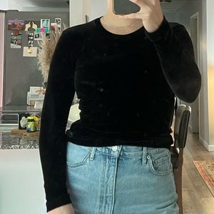 Chocolate Brown Velour Long Sleeve Top